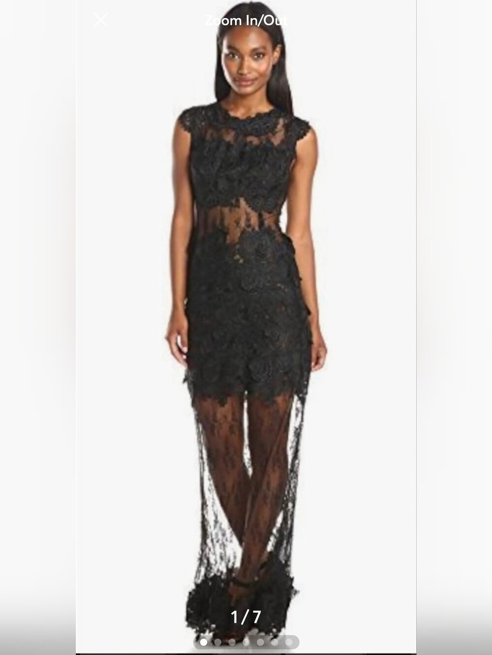 Caribbean Queen Black Sheer Lace High-Low Dress